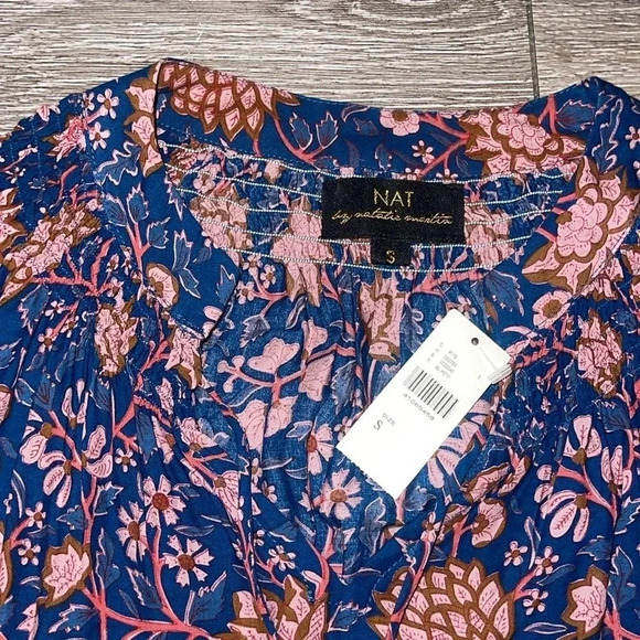 New with tag NAT Natalie Martin Lola Floral Blouse size small boho Anthropologie - Picture 3 of 5
